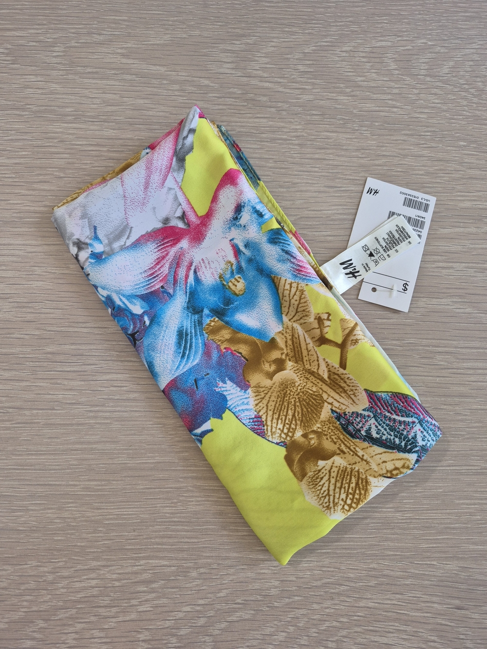 H&M Multicolor Floral Scarf with Yellow Base
